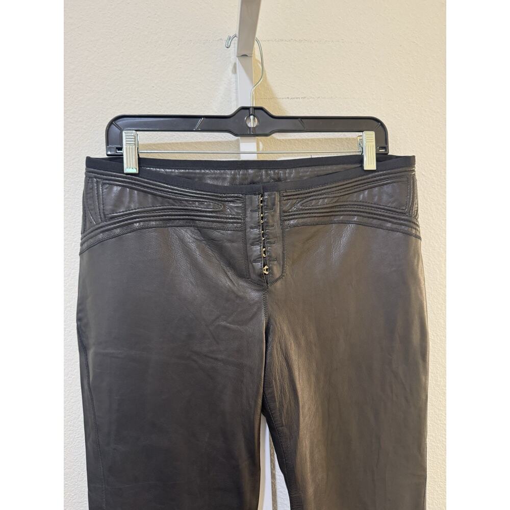 Roberto Cavalli leather pants black made in Italy Women’s Sz M $2k+ - Picture 2 of 16